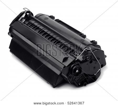 Laser printer cartridge isolated on white