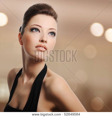 Beautiful Young Woman Lookin Away