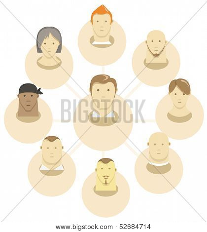 Modern people communication abstract scheme