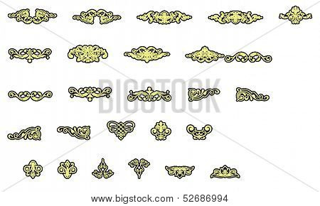 Goldleaf Clipart Corners Rules Ornaments and Embellishments