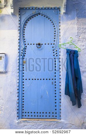 Blue door in Chefchaouen, Morocco