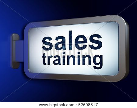 Marketing concept: Sales Training on billboard background