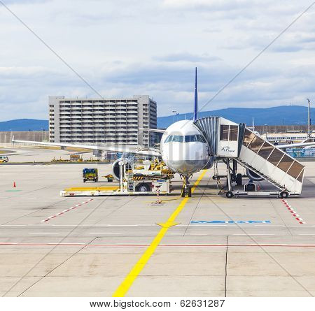 Lufthansa Aircraft Parking At The Apron
