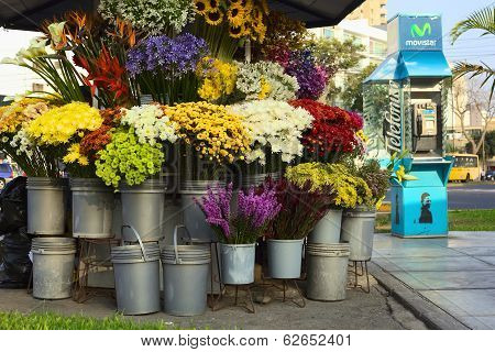 Flower Stand in Lima, Peru