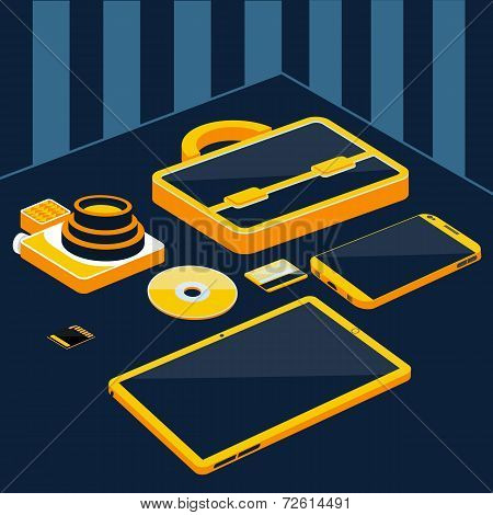 Briefcase Camera Smartphone Tablet Sd Memory Card