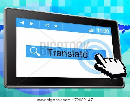 Online Translate Represents Web Site And Internet