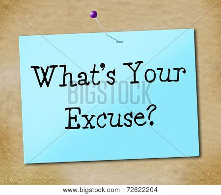 What's Your Excuse Means Dont Give Up And Succeed
