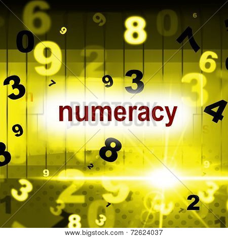 Numeracy Education Represents One Two Three And Learning