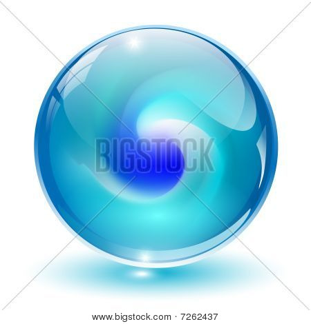 3D crystal, vettore di sfera di vetro.