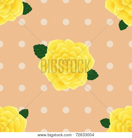 Provence Yellow Roses Seamless Pattern