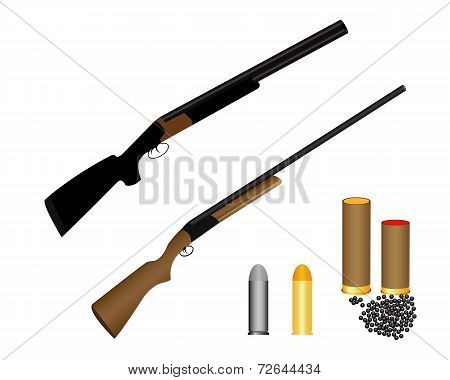 Two Guns For Hunting Ammunition And Shot
