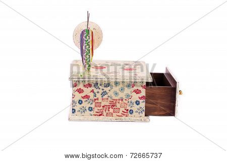 Handmade box decorated.