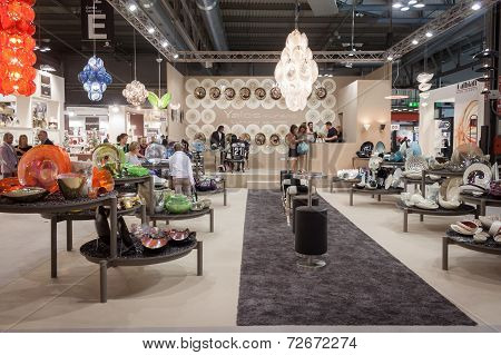 Yalos Murano Stand At Homi, Home International Show In Milan, Italy