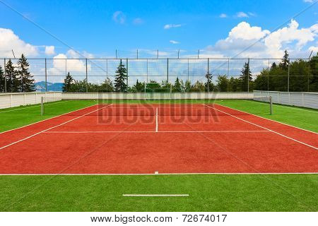 Synthetic Outdoor Tennis Court