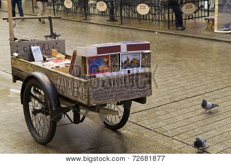 Cart with souvenir matchboxes
