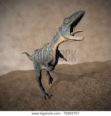 Aucasaurus dinosaur roaring - 3D render