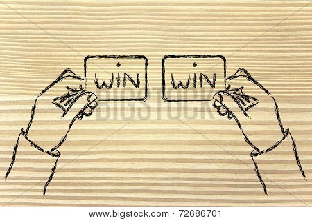 Hands Exchanging Win Win Solutions