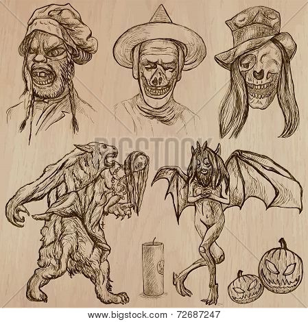 Halloween, Monsters, Magic - Vector Collection