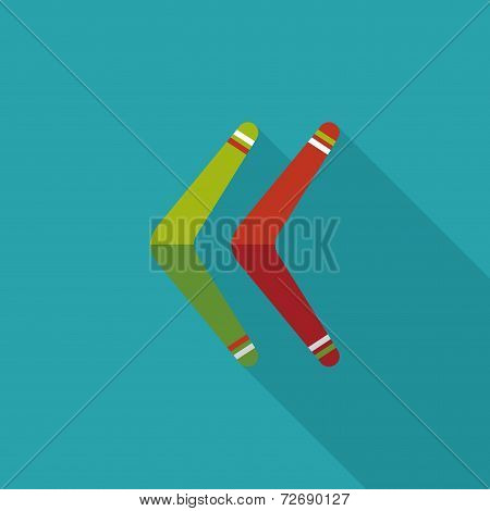 Boomerang Flat Icon With Long Shadow