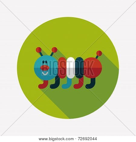 Caterpillar Flat Icon With Long Shadow,eps10