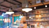 Coffee Shop Blur Background With Bokeh