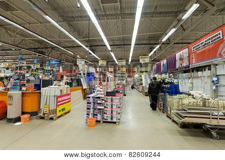 MOSCOW, RUSSIA - March 23, 2015: shopping in chain stores OBI. German retail chain stores of constru