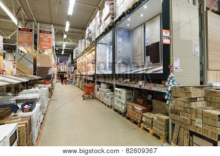MOSCOW, RUSSIA - March 23, 2015: shopping in chain stores OBI. German retail chain stores of constru