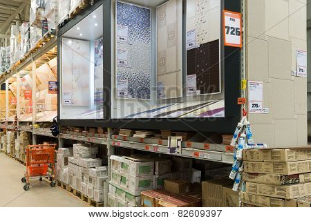 MOSCOW, RUSSIA - March 23, 2015: shopping in chain stores OBI. German retail chain stores of constru