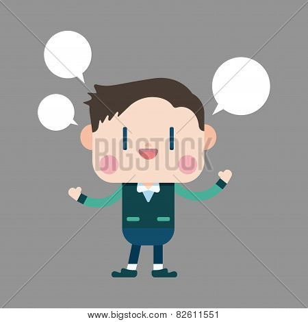 Character Office Man Delivering A Speech Theme Elements