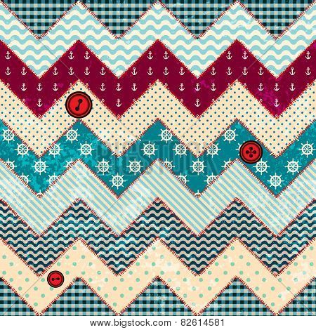 Chevron patchwork in nautical style