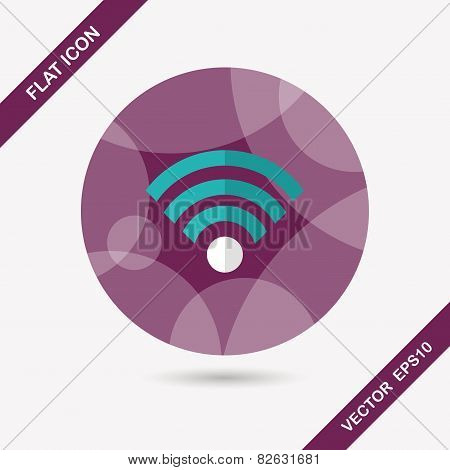 Wireless Wifi Flat Icon With Long Shadow