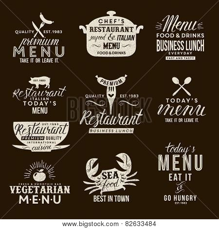Label for restaurant and cafe