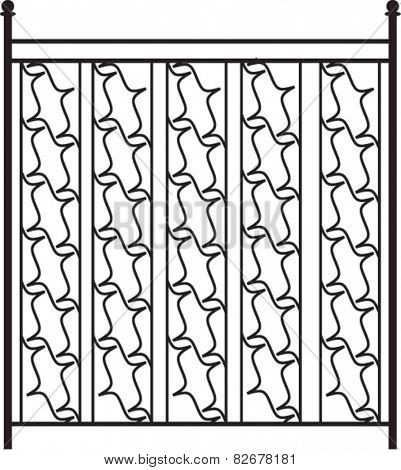 Wrought Iron Gate, Door, Fence, Window, Grill, Railing Design Vector Art