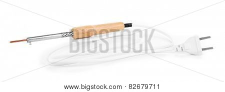 Electric soldering iron isolated on white