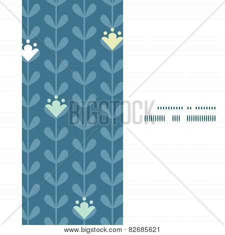 Vector blloming vines stripes vertical frame seamless pattern background