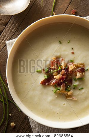 Homemade Creamy Potato And Leek Soup