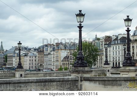 Street Lamps Over Traditional Parisian Architecture