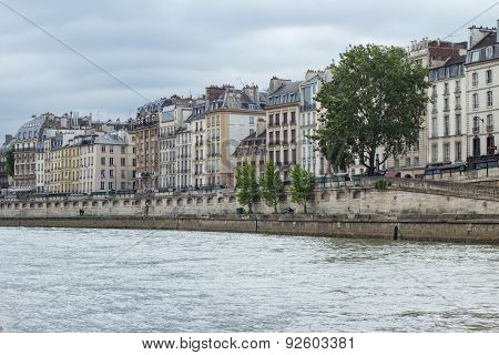 Buildings along the river Seine, in Paris