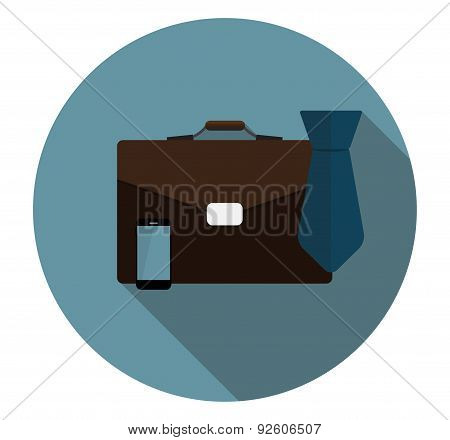 Business Proces Icon Flat Icon with Long Shadow, Vector Illustra