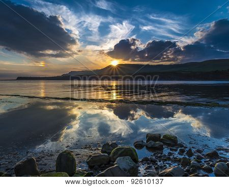 Sunset Over The Cliffs At Kimmeridge