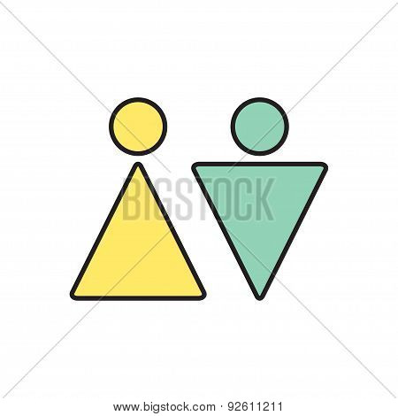 Vector heterosexual couple icon. Eps10