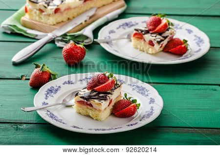 Mom's Dessert With Fresh Strawberries