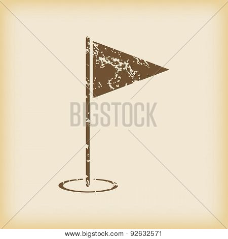 Grungy flagstick icon