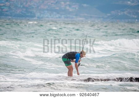 Angler At A Beach In Reebok