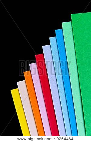 Folhas de papel colorido