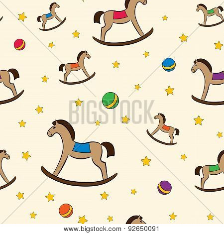 Colorful Pattern With Rocking-horses