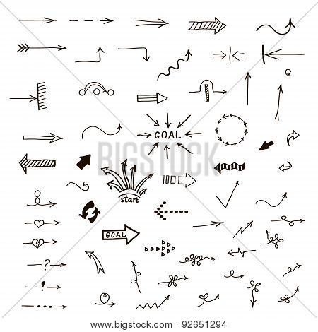 Set Of Hand-drawn Arrows