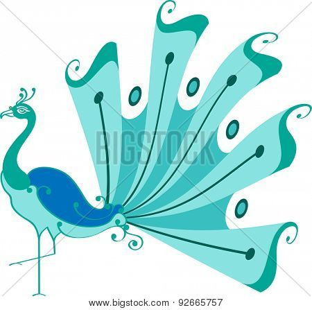 Peacock Artistic Hand Drawn Vector Art