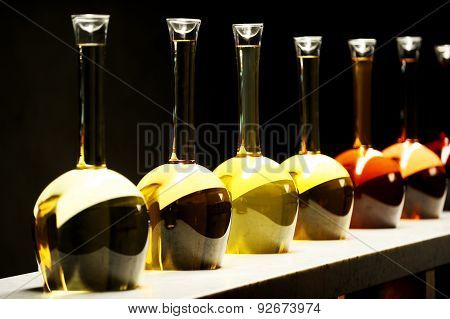 Different Sorts Of Wine In Special Bottles
