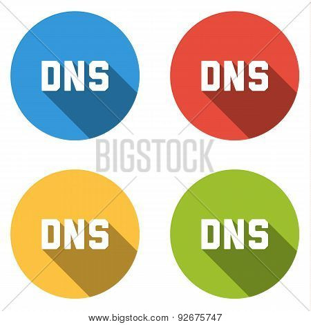 Collection Of 4 Isolated Flat Buttons For Dns